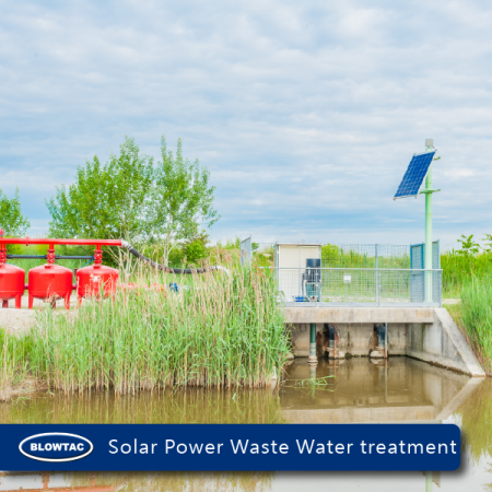 Aeração de tratamento de águas residuais de energia solar
